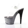 Pleaser - ADORE708OMBRE Sandale à bride à la cheville, Pole dance chaussures - Chaussures de pole dance - Gris/Noir Product image